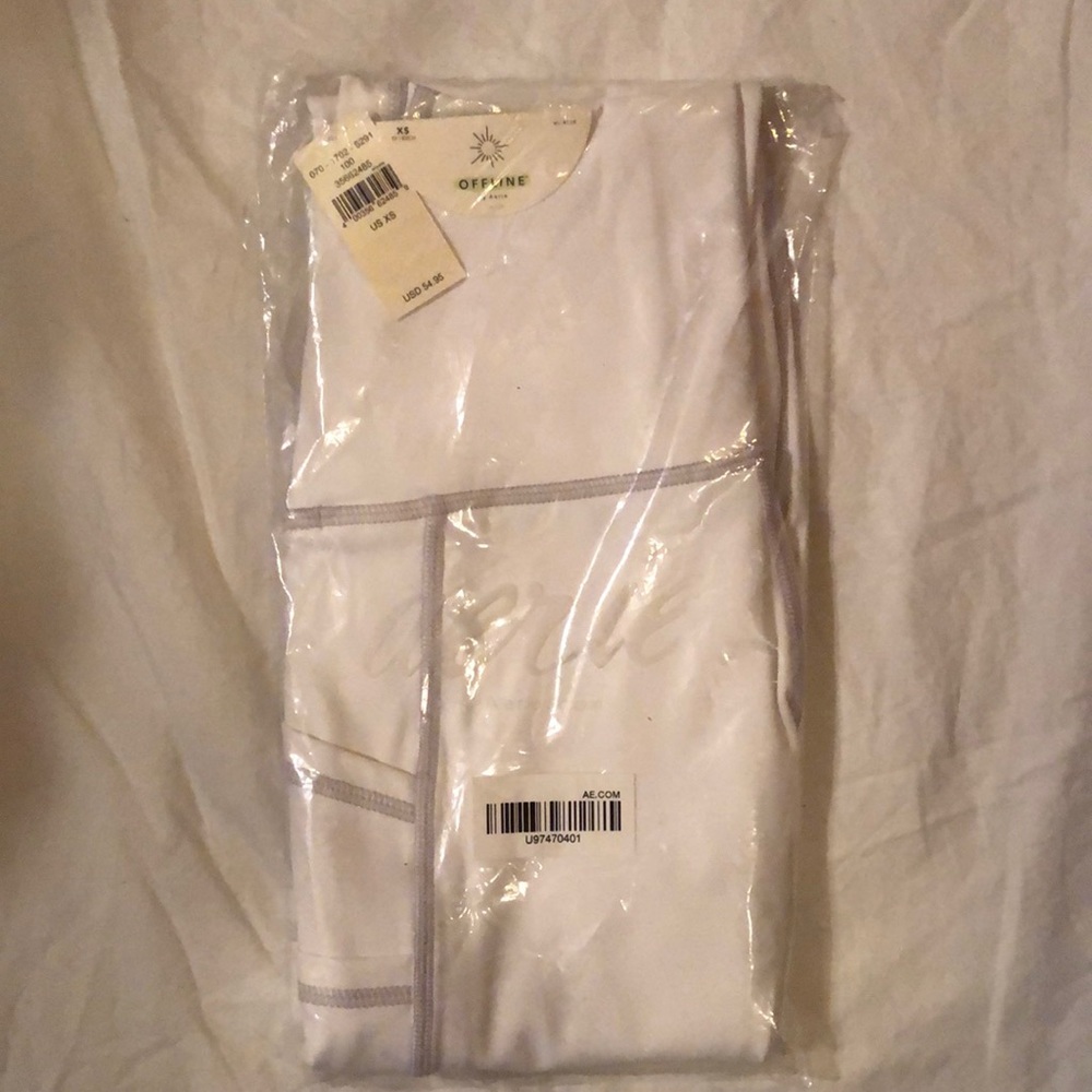 Aerie Offline 7/8 High Waisted White Leggings